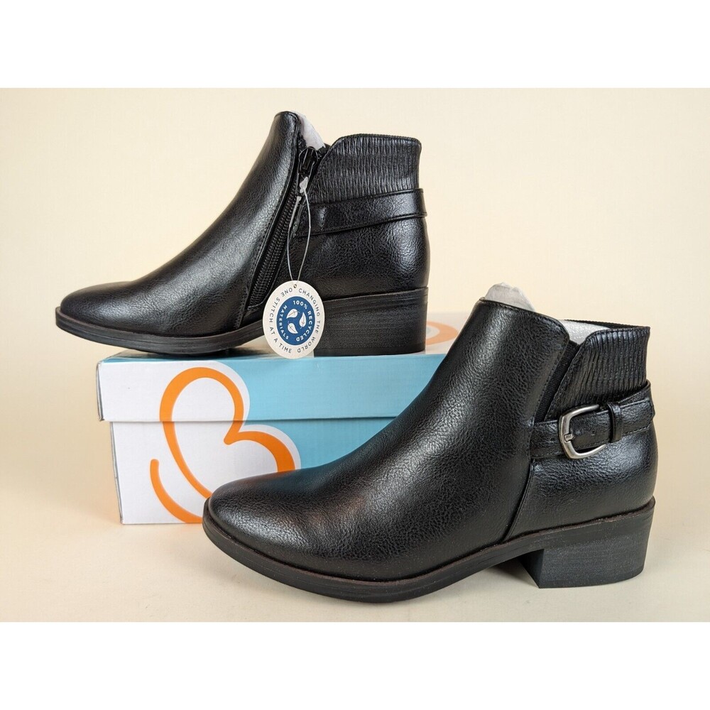Baretraps Marconi Ankle Boots Womens 5.5 M Black Faux Leather Booties Shoes NWB